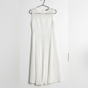 Rachel Zoe Ari Stripe Fit & Flare White Midi Dress Sz 6​​